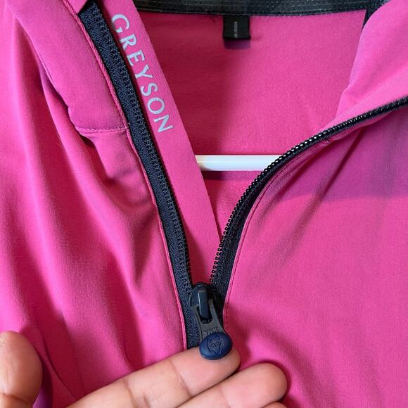 Greyson Golf Pullover Tate 1/4 Zip Size Medium Pink Athletic Moisture Wicking - Picture 4 of 8